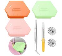 Celepoir 3 Pcs Magnetic Seam Guide for Sewing Machine, Multifunctional Polygonal Magnetic Seam Guide, with Sewing Machine Bobbins, Seam Ripper & Tweezer, Adjustable, for Precise Folding of Edges