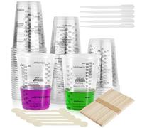Celepoir 50 Pcs Epoxy Resin Mixing Cups, 240 ml & 8 oz Resin Cups and Sticks, Paint Mixing Cup & Pipette, Resin Measuring Cups for Precise Dosing & Mixing of Liquids, Paint, Pigment