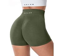 Celer Womens Workout Shorts Seamless Scrunch Butt Gym Shorts High Waisted Yoga Athletic Booty Shorts, 01 Army Green, XS