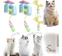 Celery Pets Autobounce,Meowvo USB-C Ceiling Cat Teaser,With Self Adhesive Suction Cup Door Ceiling Hanging Interactive Toys,Funny Cat Toy for for All Breed Sizes (Blue, 2pcs)