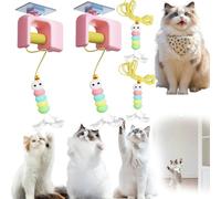 Celery Pets Autobounce,Meowvo USB-C Ceiling Cat Teaser,With Self Adhesive Suction Cup Door Ceiling Hanging Interactive Toys,Funny Cat Toy for for All Breed Sizes (Pink, 2pcs)