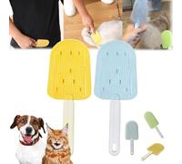 Celery Pets Cat Tongue Comb, Multifunctional Pet Ice Cream Massage Comb, Soft Silicone Cat Tongue Licking Hair Comb, Simulated Cat Tongue Comb, Cat Tongue Textured Grooming Brush (2pcs-C)