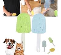 Celery Pets Cat Tongue Comb, Multifunctional Pet Ice Cream Massage Comb, Soft Silicone Cat Tongue Licking Hair Comb, Simulated Cat Tongue Comb, Cat Tongue Textured Grooming Brush (2pcs-B)