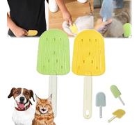 Celery Pets Cat Tongue Comb, Multifunctional Pet Ice Cream Massage Comb, Soft Silicone Cat Tongue Licking Hair Comb, Simulated Cat Tongue Comb, Cat Tongue Textured Grooming Brush (2pcs-A)