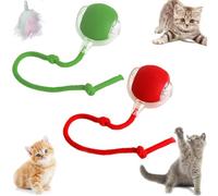 Celery Pets Cat Toy Ball, Spinkit Interactive Rolling Dog Ball, Electric Self Rolling Dog Balls Interactive Cat Toys, 360° Smart Interactive Pet Toy Ball, Smart Chase Pet Toy Ball (A-Red+Green-2pcs)