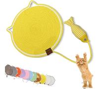 Celery Pets Clawloom Dual Scratching Pad, Celery Pets Sisal Cat Scratcher Mat, 17”/20” Dual Natural Cotton Rope Scratching Mat Pads for Indoor Cats (Yellow-B,17in)