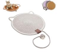Celery Pets Dual Scratching Pad, Cat Scratching Mat Natural Cotton Rope Cat Scratching Pad, Cat-Shaped Cat Rope Cat Scratching Board Interactive Ball Cat Scratching Mat for Indoor (Gray, L)