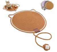 Celery Pets Dual Scratching Pad, Cat Scratching Mat Natural Cotton Rope Cat Scratching Pad, Cat-Shaped Cat Rope Cat Scratching Board Interactive Ball Cat Scratching Mat for Indoor (Brown, L)