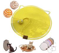 Celery Pets Dual Scratching Pad, Scratching Pads For Indoor Cats, Cat Scratching Mat Natural Cotton Rope, Cat Scratcher Mat, Large Size Cat Bed Cat Scratching Pad With Cat Toy (L,yellow)