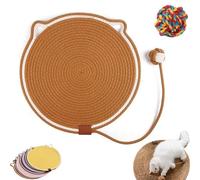 Celery Pets Dual Scratching Pad, The Cuddles Meow Dual Scratching Pad, Natural Cotton Rope Cat Scratching Pad, Large Size Cat Bed Cat Scratching Mat without Debris Scratching (Brown, 16.9in)