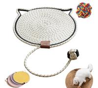 Celery Pets Dual Scratching Pad, The Cuddles Meow Dual Scratching Pad, Natural Cotton Rope Cat Scratching Pad, Large Size Cat Bed Cat Scratching Mat without Debris Scratching (White, 16.9in)