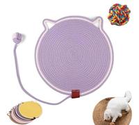 Celery Pets Dual Scratching Pad, The Cuddles Meow Dual Scratching Pad, Natural Cotton Rope Cat Scratching Pad, Large Size Cat Bed Cat Scratching Mat without Debris Scratching (Purple-2, 16.9in)