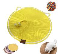 Celery Pets Dual Scratching Pad, The Cuddles Meow Dual Scratching Pad, Natural Cotton Rope Cat Scratching Pad, Large Size Cat Bed Cat Scratching Mat without Debris Scratching (Yellow, 16.9in)