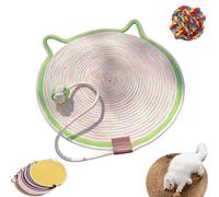 Celery Pets Dual Scratching Pad, The Cuddles Meow Dual Scratching Pad, Natural Cotton Rope Cat Scratching Pad, Large Size Cat Bed Cat Scratching Mat without Debris Scratching (White-2, 16.9in)