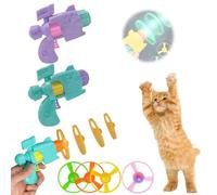 Celery Pets Light-Up Flying Disc Cat Launcher Set,Sky Chase Cat Toy,with Colorful Flying Propellers Set,Pet Flying Launcher Toy,Kitten Playing Tracking Interactive Fetch Toys for Chasing Training Hunt