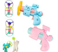 Celerypet Light- Flying Disc Cat Launcher Set, Celerypets Light-Up Flying Disc Launcher for Cats, Interactive Cat Fetch Toy with 3 Colorful Propellers & 1 LED Dis , Handheld Laun her Set (A*2PCS)