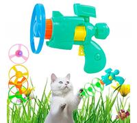 Celerypet Light-Up Flying Disc Cat Launcher Set, Celery Pets Cat Toy, Celerypets Cats Fetch Toy with Colorful Flying Propellers Set, Pet Tracks Chasing Flyings Saucer Toy for Pet Training (Blue*2)