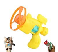 Celerypet Light-Up Flying Disc Cat Launcher Set, Celery Pets Cat Toy, with Colorful Flying Propellers Set,Flying Disc Launcher Toy, for Chasing Training Hunting (Yellow)