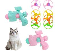 Celerypet Light-up Flying Disc Cat Launcher Set, Flying Disc Launcher Toy for Cats,Interactive Cat Fetch Toys, for Chasing Training Hunting (Green+Pink)