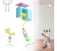 CeleryPets Autobounce USB-C Ceiling Cat Teaser, Meowvo Ceiling Cats Teaser, Smart Caterpillar Cat Toy. Rechargeable Interactive Automatic Suction Cup Hanging (Blue)