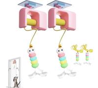 CeleryPets Autobounce USB-C Ceiling Cat Teaser, Meowvo Upgraded Smart Ceiling Cat Teaser, Interactive Electric Cat Toy with Self Adhesive Suction Cup Indoor Door Frame Hanging (Pink*2)
