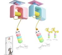 CeleryPets Autobounce USB-C Ceiling Cat Teaser, Meowvo Upgraded Smart Ceiling Cat Teaser, Interactive Electric Cat Toy with Self Adhesive Suction Cup Indoor Door Frame Hanging (Blue+Pink)