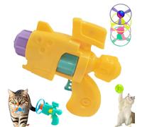 Celerypets Light-Up Flying Disc Cat Launcher Set, Celery Pets Cat Fetching Launcher, Colorful Propeller Discs, Interactive Pet Flying Catapult for Playtime (Yellow)
