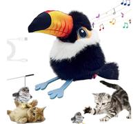 Celerypets Rechargeable Flapping Bird Cat Toy, Flying Bird Cat Toy, 3 Modes, Touch Activated Interactive Cats Toys, Electric Cats Toy, Realistic Flapping Wings and Chirping, for Indoor pet (A)