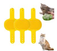 Celerypets Silicone Grooming Strap Pad - 2-in-1 Self-Groomer, Silicone Cat Grooming Strap Pad, With Adjustable Strap, For Climbing Frames Table, For Cats & Dogs (Yellow*3)