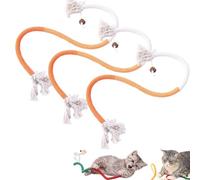 Celerys Pets Cat Chew Rope, Organic Cotton Chew Rope Toys for Cats, Cat Toy Self-Entertainment Artifact, for Teeth Cleaning, for Bored Indoor Cats (Orange)