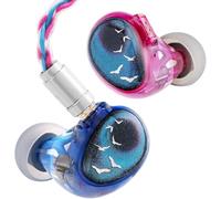 Celest PhoenixCall 1DD+2BA+2FPD Hybrid Driver in-Ear Monitor, Gaming Earbud, HiFi IEM Earphone with 3D-Printed Resin Housing, Detachable OFC Cable for Musician Audiophile(Transparent) (Purple-blue)