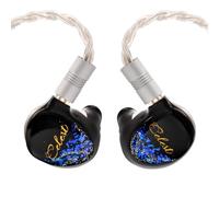 Celest Plutus Beast 1 BC+1 BA+1 SPD™ Driver in Ear Monitor, HiFi Wired Earbuds, Gaming Earbuds, bone conduction IEM Earphones with Hand-painted Faceplate, Detachable Cable for Musician (black- blue)