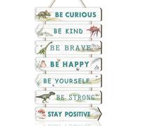 Celestdeco Dinosaur Kids Bedroom Decor,8pc Motivational Sign Decor with Inspirational Quotes,Positive Dinosaur Wall Art for Boys Room,Nursery and Playroom Decor Accessories