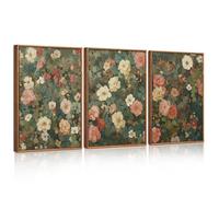 Celestdeco Vintage Blossom Flower Framed Canvas Art Retro Boho Nature 30x40cm