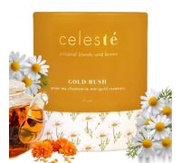 Celeste Gold Rush - Chamomile Tea Loose Leaf | Premium Blend with Marigold, Rosemary & Whole Chamomile Flowers | Calming & Aromatic | 100% Natural Loose Leaf Green Tea | (50gm) (25 Cups)