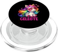 Celeste Personalized Name Colorful Unicorn Women Girls PopSockets PopGrip for MagSafe