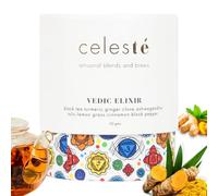 CelesTe Vedic Elixir - Turmeric Tea Loose Leaf - Premium Blend with Cinnamon, Black Pepper, Lemon Grass, Tulsi, Clove and Ashwagandha | 100% Natural Loose Leaf Black Tea (50 gm) (25 Cups)