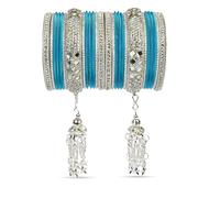 CelesteNation Indian Ethnic Partywear Handmade Bangles Elegant Jewelry for Women, Perfect for Weddings, Festivals, and Everyday Wear, Large2.8, Metal, Cubic Zirconia