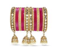CelesteNation Indian Ethnic Partywear Handmade Bangles - Elegant Jewelry for Women, Perfect for Weddings, Festivals, and Everyday Wear, 2.10(Extra Large), Metal, Cubic Zirconia