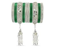CelesteNation Indian Ethnic Partywear Handmade Bangles Elegant Jewelry for Women, Perfect for Weddings, Festivals, and Everyday Wear, Large2.8, Metal, Cubic Zirconia