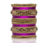 CelesteNation Indian Ethnic Partywear Handmade Bangles - Elegant Jewelry for Women, Perfect for Weddings, Festivals, and Everyday Wear, 2.4(Small), Metal, zircon gemstone