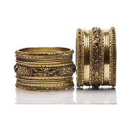 CelesteNation Indian Ethnic Partywear Handmade Bangles - Elegant Jewelry for Women, Perfect for Weddings, Festivals, and Everyday Wear, 2.6(Medium), Metal, zircon gemstone