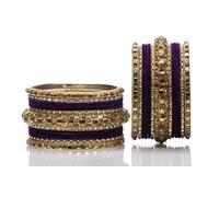 CelesteNation Metal Bangle Set for Women - Handmade Indian Bangles Ethnic Fashion Jewelry Bridal Wedding Festival Party Accessories, 2.8, Zinc, no gemstone