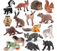 Celestia 16 Pcs Miniature Animal Figures, Wild Jungle Animals, Realistic, Non-Toxic, Cake Decorations, Kids Toddlers Boys Girls