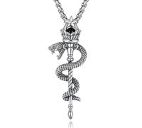 CELESTIA 925 Silver Hecate Snake Torch Necklace Witch Gift Women 22"