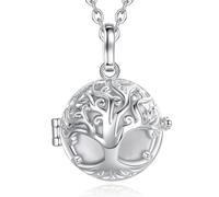 CELESTIA Bola Pregnancy, Soothing Pregnancy Bola Necklace with Tree of Life Pendant, Gift for Pregnant Women/To Be Mum, Two Chains (76 and 114 cm), Copper, No Gemstone