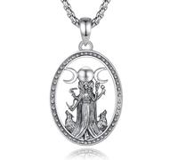 CELESTIA Hecate Triple Moon Necklace Women 925 Sterling Silver Gothic Jewellery with Adjustable Chain, Spiritual Gifts for Women, Witchy Gifts, Pagan, Wiccan, Witchcraft Supplies