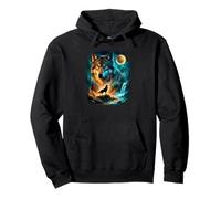 Celestia l- Forest - Howling - Wolf Pullover Hoodie