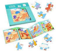 Celestia Magnetic Puzzles for toddlers, travel toys jigsaw puzzles plane activities for kids, 73pcs 4-in-1 Animal Jigsaw Puzzles Book, travel games for kids 2-7 boys and girls