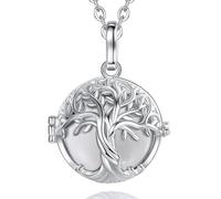 CELESTIA Pregnancy Bola Necklaces, Tree of Life Pendant with Chime Ball, Angel Caller Necklace for Pregnant Women, Gifts for Mum Expecting/Mummy to Be, 2 Chains
